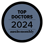 2024_TopDoctors_Badge Austin Monthly Top Doctor award